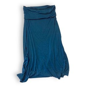 Super Nova Womens Medium Skirt Blue Ankle Floor Length Skirt Folded Waistband